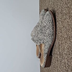 Madewell Polka Dotted Cow Hair Mules Slipons sz 5 1/2 Women's